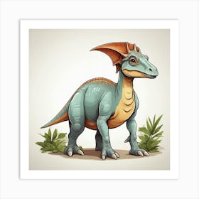 Brontosaurus paint art Art Print