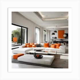 213912 Villa Living Room, Modern Minimalist Style, White Xl 1024 V1 0 1 Art Print