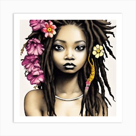 African Girl With Dreads Art Print