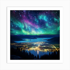 Aurora Borealis Over Bc Art Print