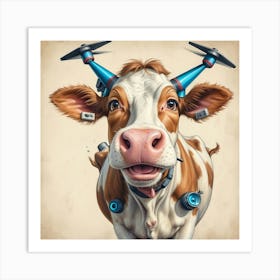 Robot Cow Art Print