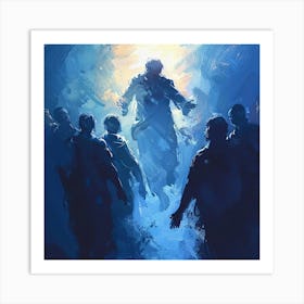 Depiction Of The Transfiguration With Glowing Light Etherea Art Print