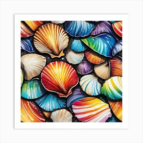 Colorful Sea Shells Art Print