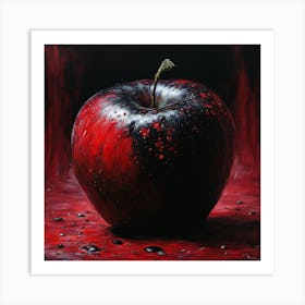 Blood Red Apple Art Print