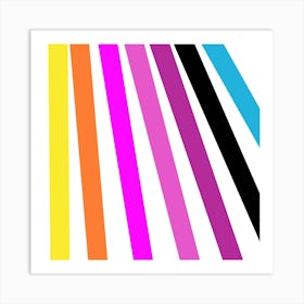 Rainbow Stripes Colorful Multicolor Colorpop Flare Art Print