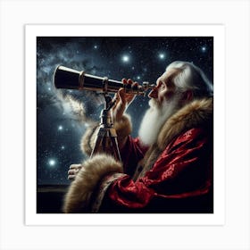 Looking Through Telescope Art Print