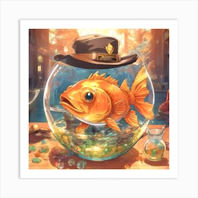 Goldfish In A Bowl 23 Art Print