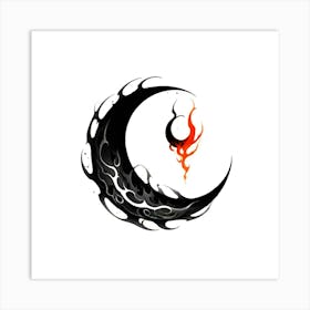 Moon And Flames Art Print