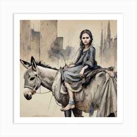 Donkey Rider Art Print