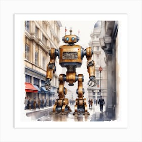 Robot In The City 42 Art Print