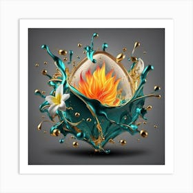 Flaming Egg Art Print