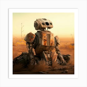 Robot In The Desert Art Print