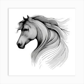 Horse Head Vector Illustration Art Print