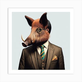 Pig In A Suit Art Print