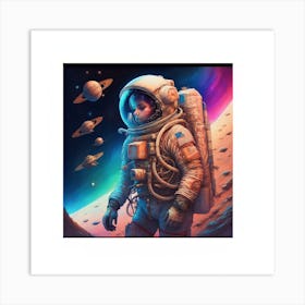 Astronaut In Space Art Print