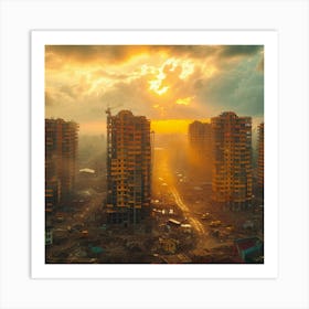 Sunset In The City Art Print