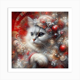 Christmas Cat 1 Art Print