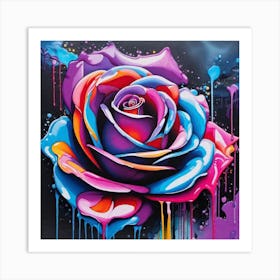 Colorful Rose Art Print