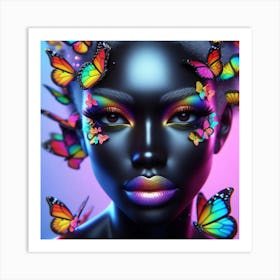 Purple woman butterfly wall art 4 Art Print