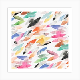 Surf Abstract Colorful Square Art Print