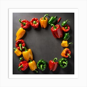 Frame Created From Bell Pepper On Edges And Nothing In Middle (70) Art Print