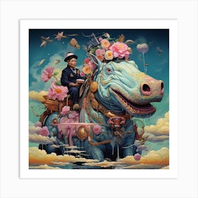 'The Hippo' Art Print