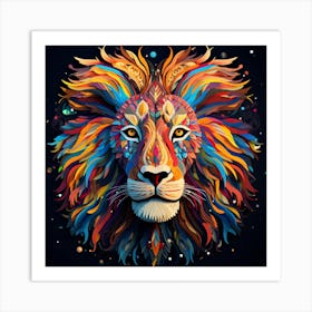 Colorful Lion 8 Art Print