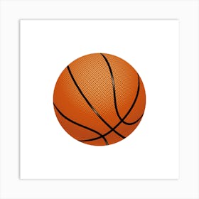 Basketball Ball Isolated On White Background Art Print