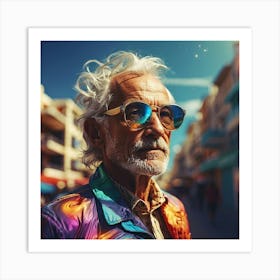 Old Man In Sunglasses Art Print