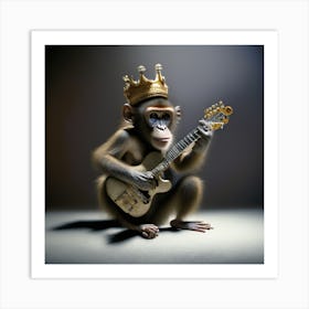 Monkey Playing Guitar 1 Art Print