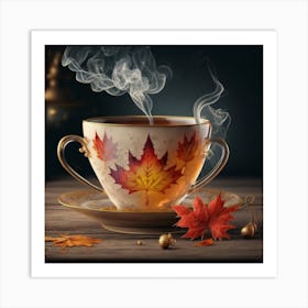 Autumn Leaves In A Teacup Art Print