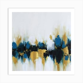 Abstract Blue And Gold Painting Art Print