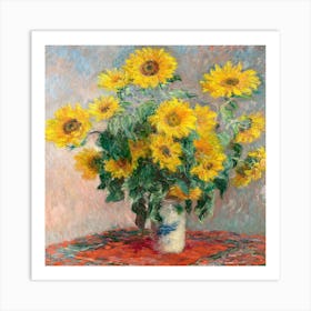 Sunflowers In A Vase 3 Art Print