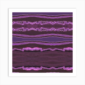 Purple And Black Stripes Art Print