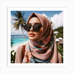 Muslim Woman In Hijab 5 Art Print