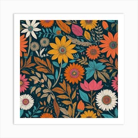 Floral Seamless Pattern 3 Art Print