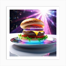 Burger On A Plate 57 Art Print