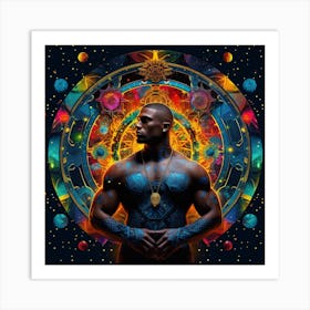 Man Standing In Front Of A Circle Art Print