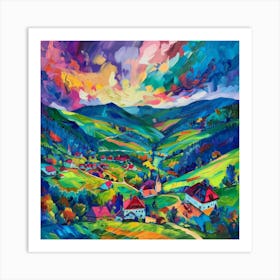 Colorful Landscape Painting Art Print