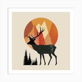 Deer In The Mountains Art Print