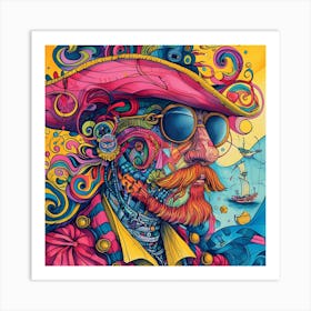 Psychedelic Pirate Art Print