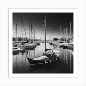 Black And White Marina 1 Art Print