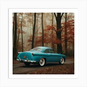 Classic Car In The Woods Art Print