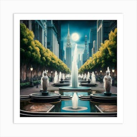 New York City Fountain Art Print