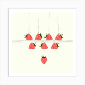 Strawberries On A Wire Art Print