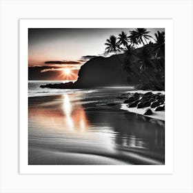 Sunset At The Beach 343 Art Print