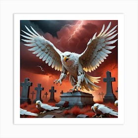 Eagle On The Graveyard Art Print