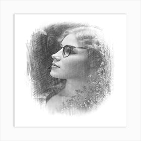 Woman With Glasses Art Print