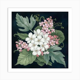 Pink And White Flowers Art Print