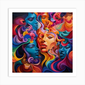 Women'S Heads 1 Art Print